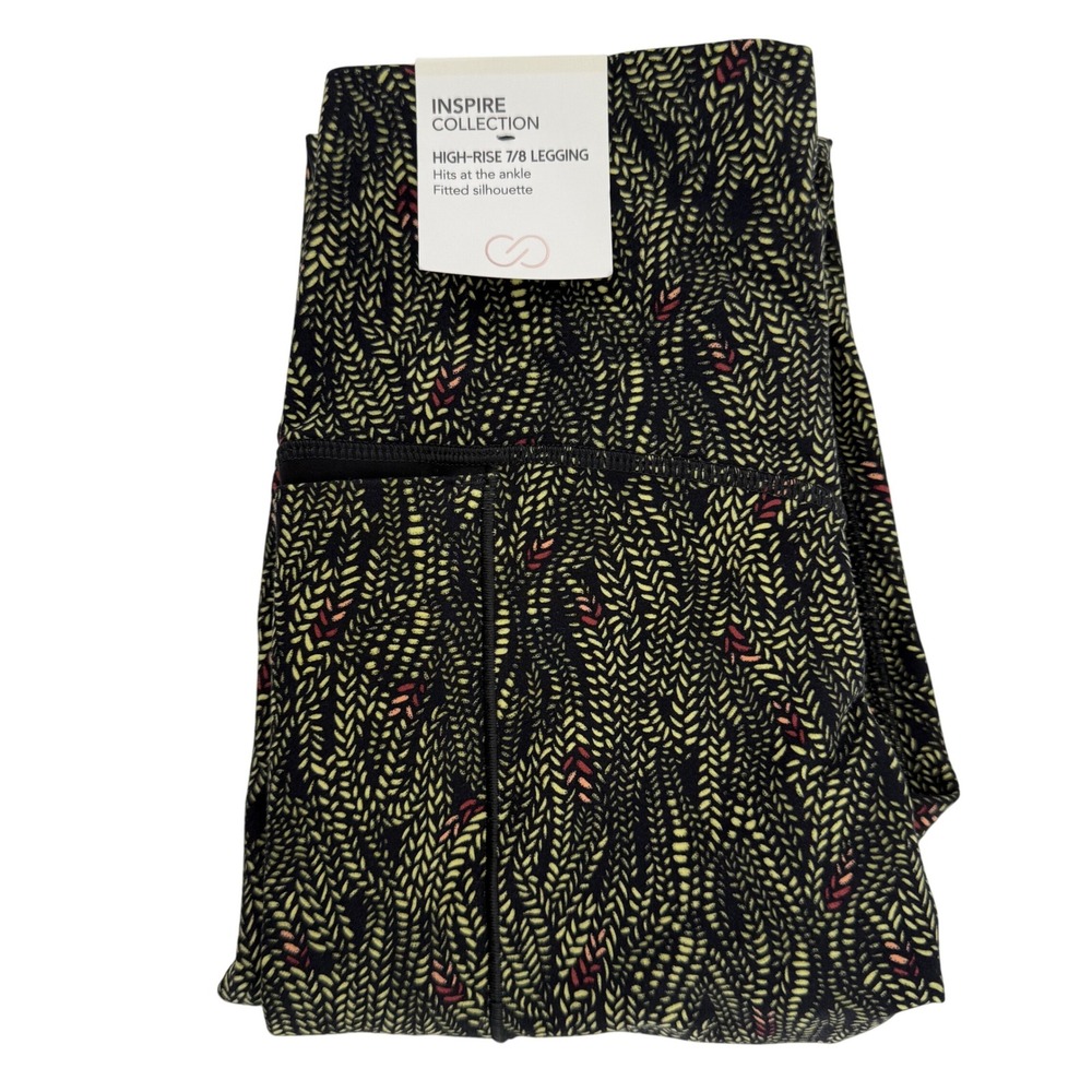 Callia Inspire Collection High‎ Rise 7/8 Leggings Women's XS Serpent Print Black